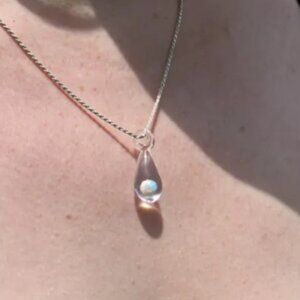 Opal Necklace - Opal Jewelry - Gemstone Necklace - Boho - Floating Opal Necklace